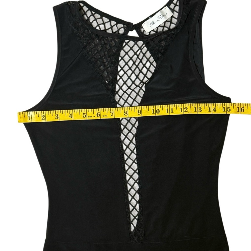 Allure Fashion Black Sleeveless
Bodysuit‎ Mesh Cutout Snap
Closure Sz S - Picture 6 of 7
